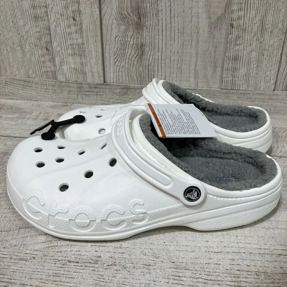 Crocs Baya Lined Clogs Slip-on Shoes White Men's Size 11 New with tags